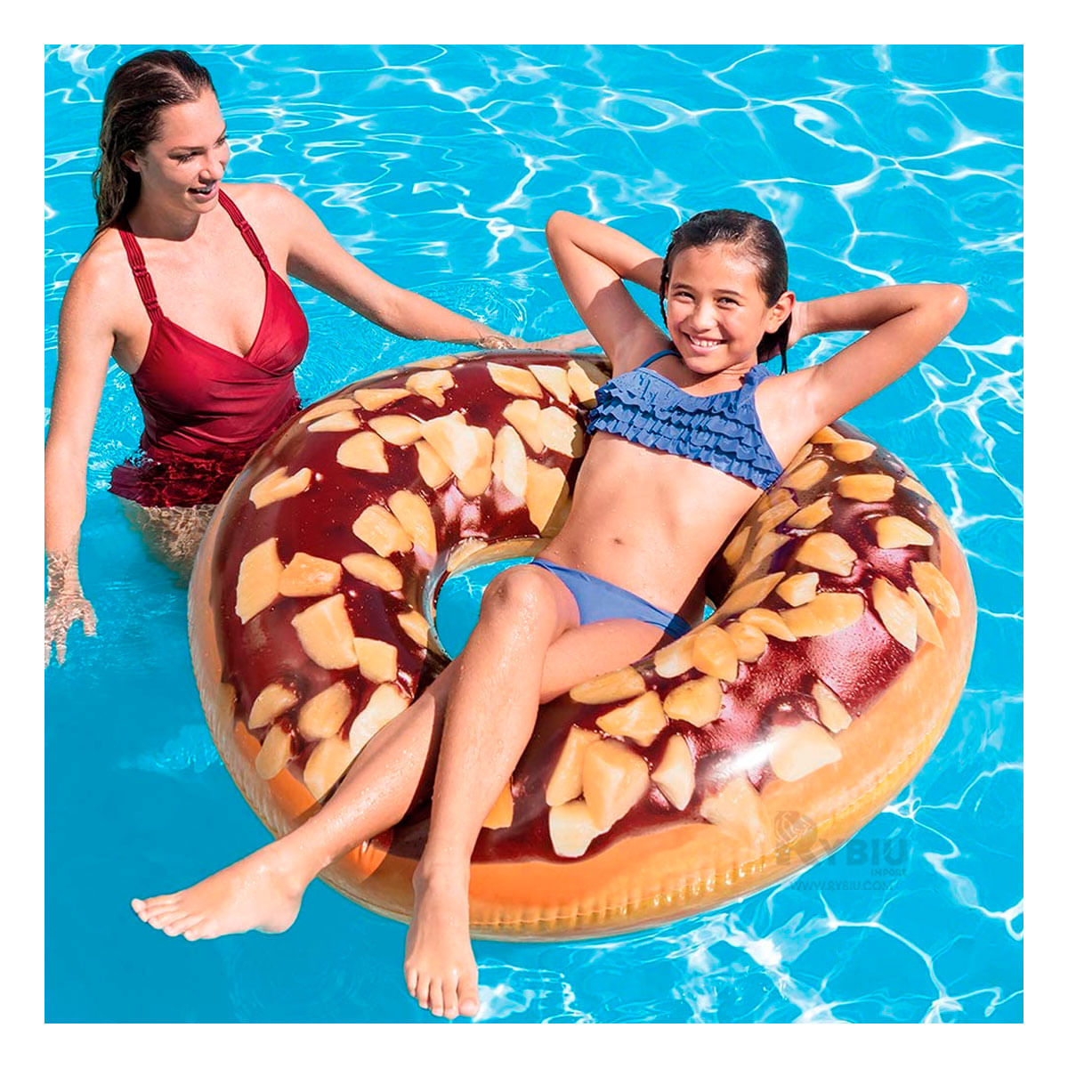 Inflable de Dona 114cm Chocolate Y+Regalo Ligas para Peinar