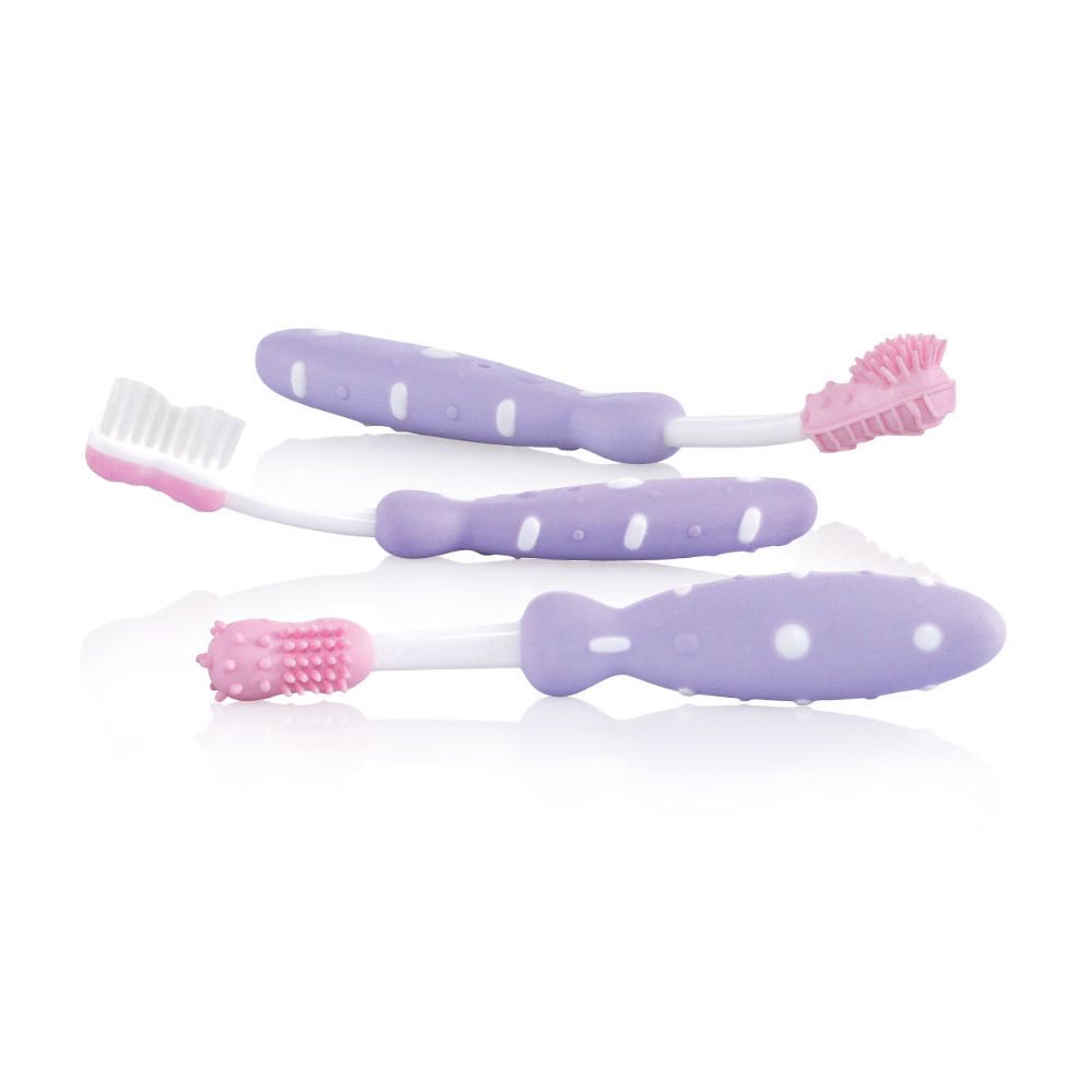 Nuby Set Cepillo Dental X 3 Unidades Morado Nuby Set Cepillo Dental X 3 Unidades Morado