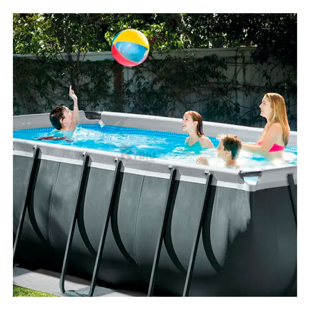 Piscina Rectangular con Parante Ideal para El Verano