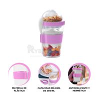 Vaso Estilizado de Agua 350ML Rosado Y+Papel de Regalo