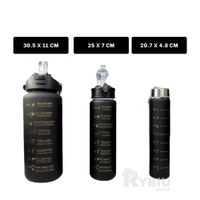 Botella Trio para Gym Tapa Negro Y+Regalo Ligas para Peinar