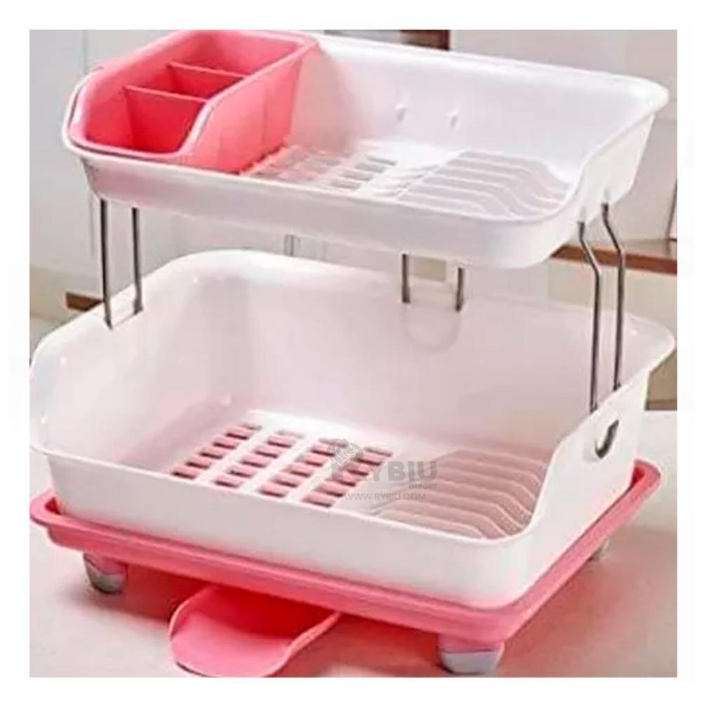 Secador de Doble Nivel de Platos Rosado Y+Gift MiniAgenda