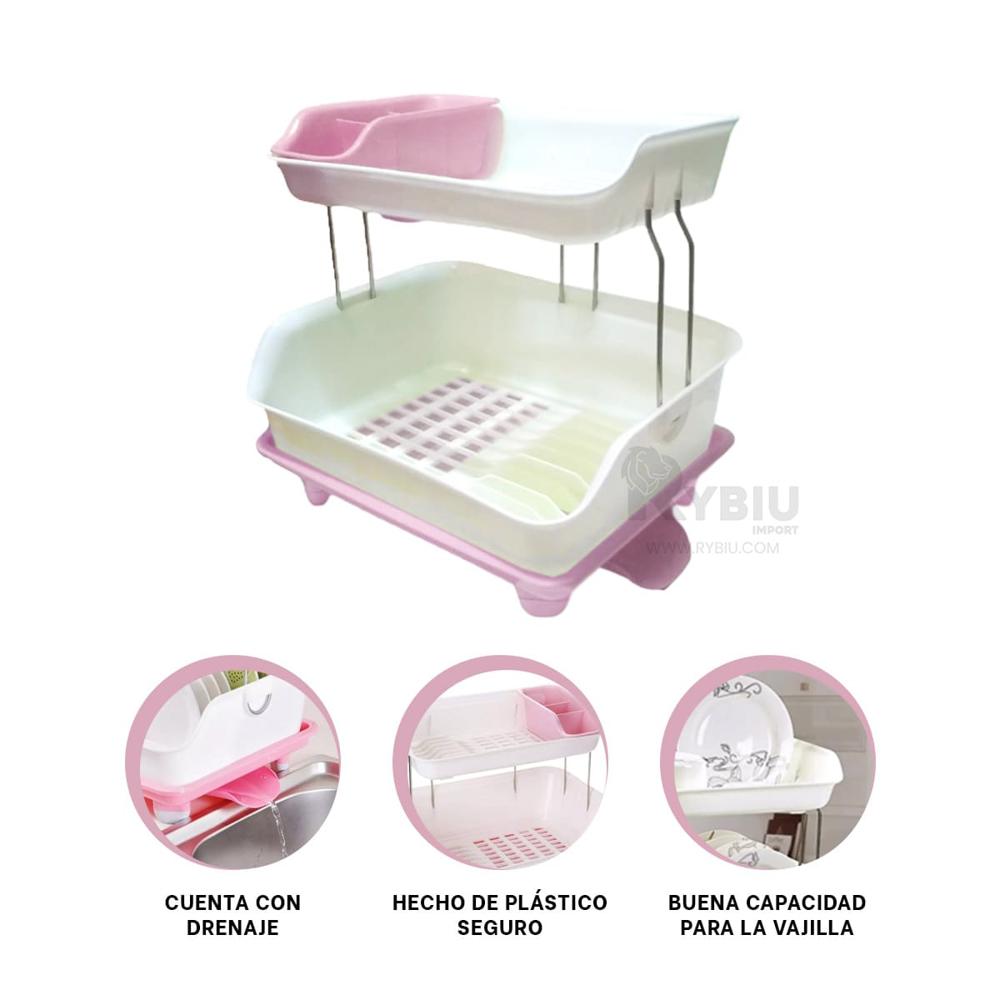 Colador Duro de Cubiertos Rosado Y+Regalo Ligas para Peinar