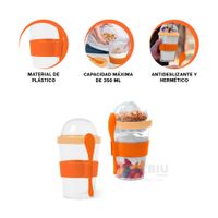 Pocillo Versatil de 350ML Anaranjado Y+Banderitas Adhesivas