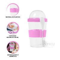 Taza Compacta de Liquido 350ML Rosado Y+Regalo Stickers