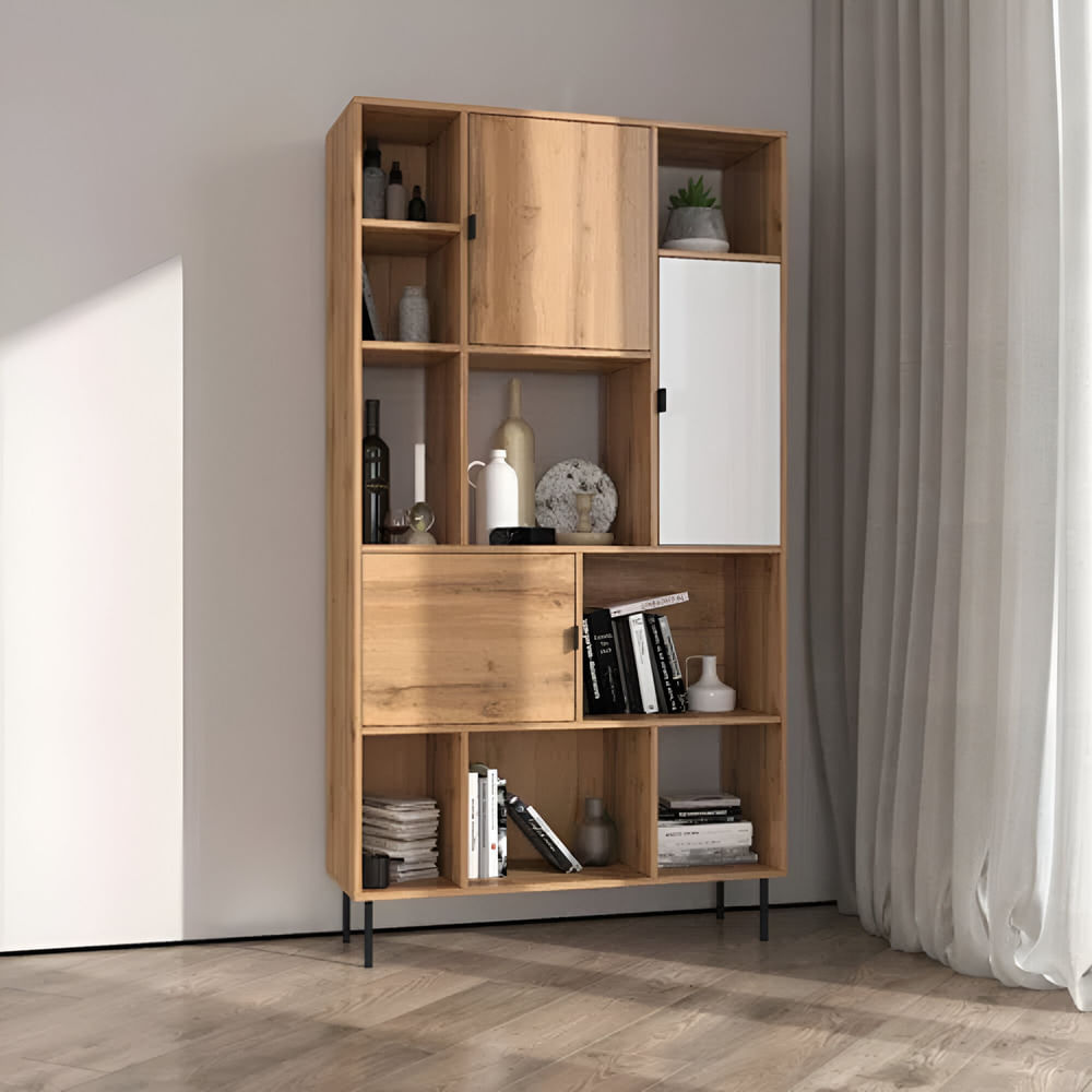 Estante Moderno Rades Con Multiples Compartimientos R&R Muebles
