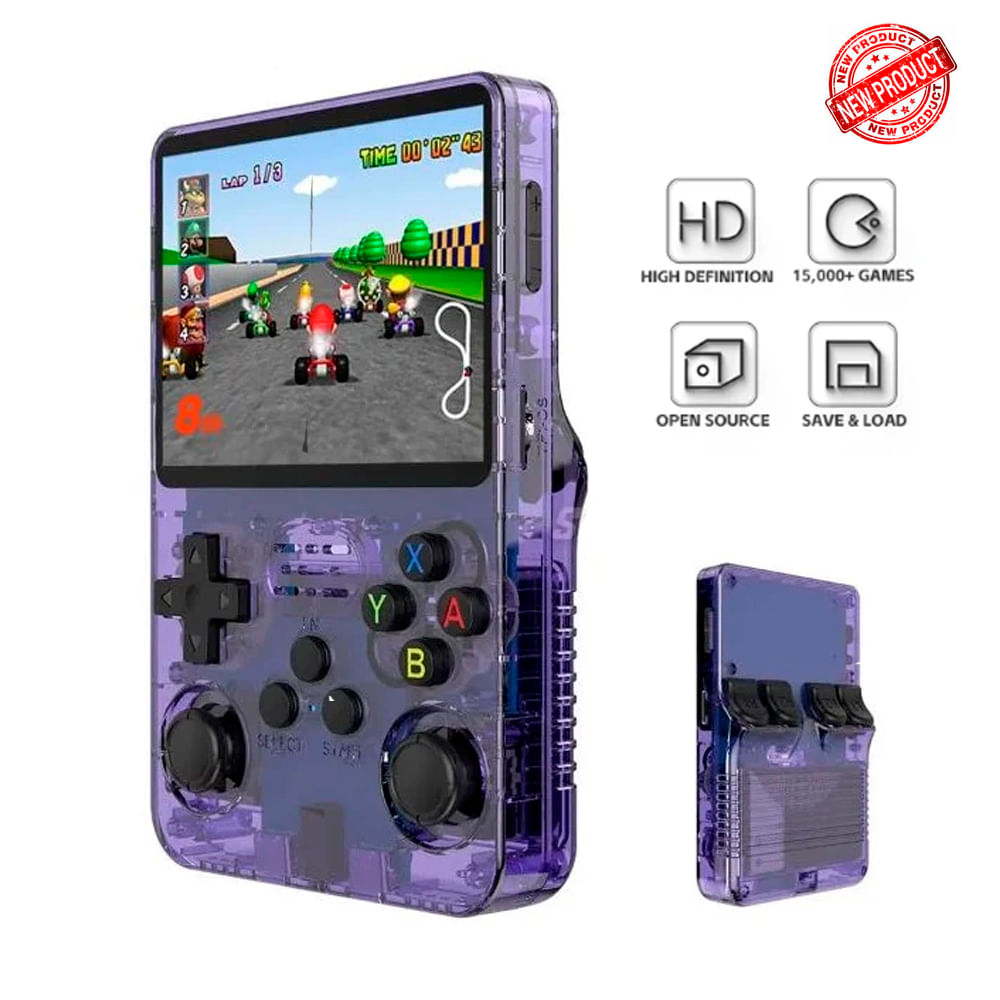 Consola Videojuegos Portátil R36S 128GB Violeta
