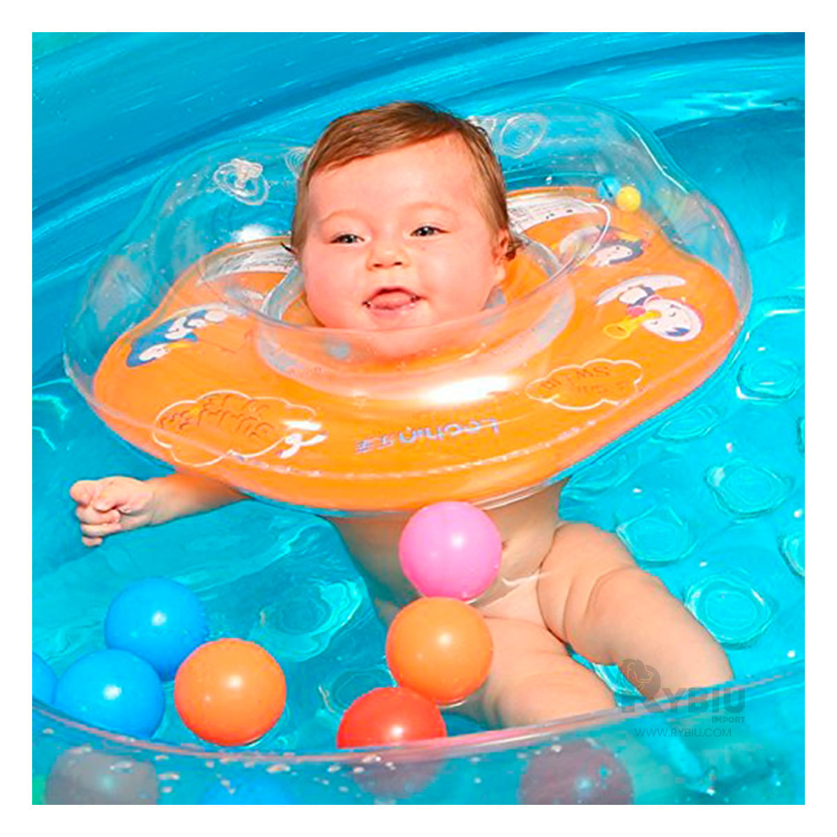 Flotador Divertido de Bebes para Verano en Anaranjado