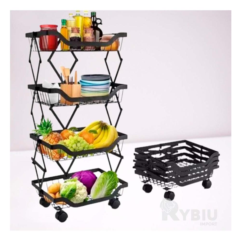 Organizador Ligero de 4 Pisos Negro Y+Envoltorio de Regalo