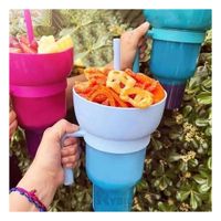 Vaso 2 en 1 para Bebidas y Snacks en Celeste