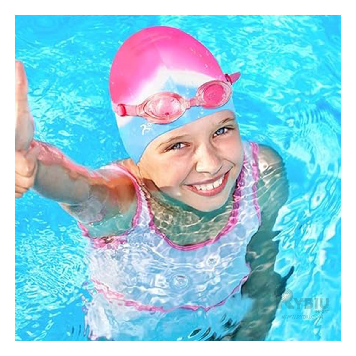 Gorro Acuatico para el Cabello Fucsia Y+Papel de Regalo