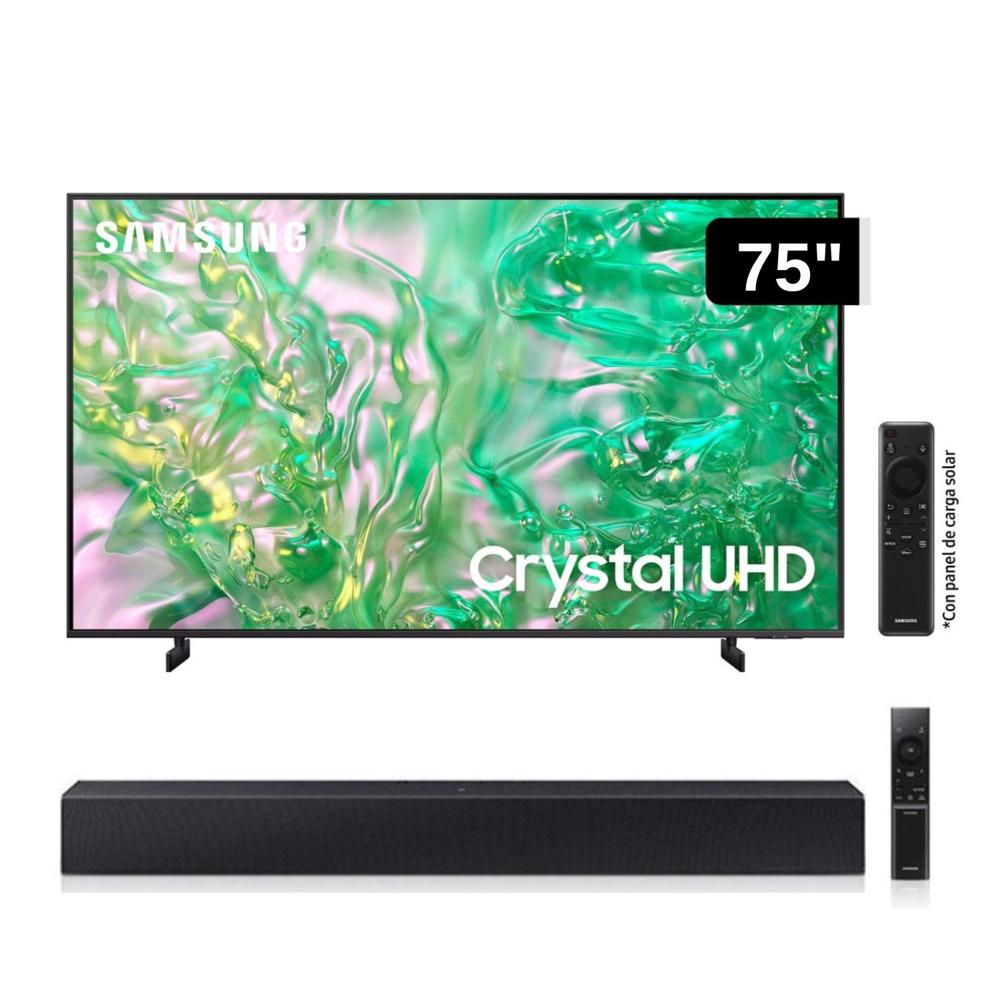 Televisor Samsung LED Smart TV 75 Crystal UHD 4K- UN75DU8000GXPE + Soundbar HW C400