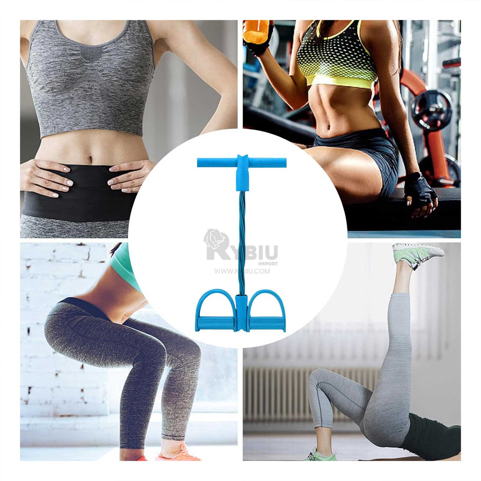 Liga Elastica de Resistencia Abdominal Pull Reducer Celeste