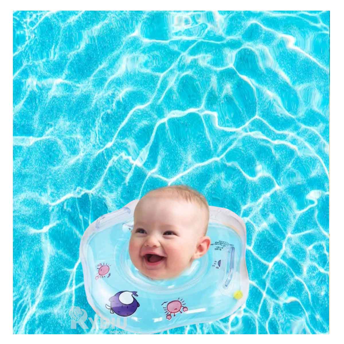 Inflable de Cuello Largo en Celeste Y+Post-it adhesivos