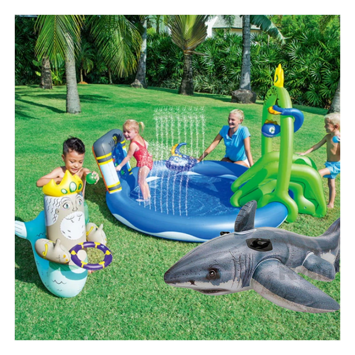 Flotador Inflable Divertido con Diseño de Tiburon