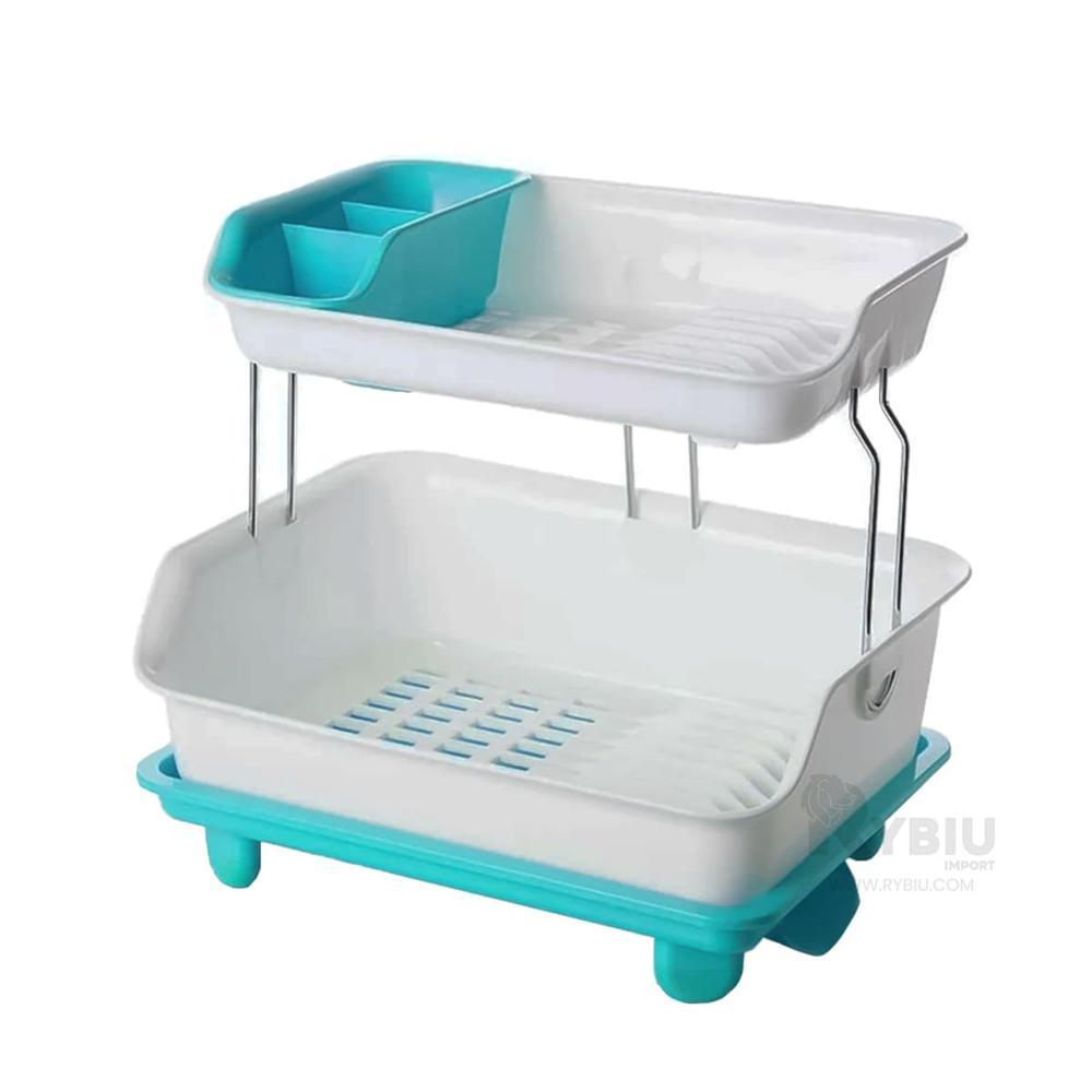 Escurridor para Platos de 2 Tonalidad Celeste Y+Papel de Regalo