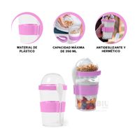 Taza Ergonomica en 350ML Rosado Y+Envoltorio de Regalo