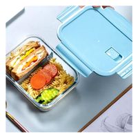 Envase para el Almuerzo Tapa Celeste Y+Banderitas Adhesivas