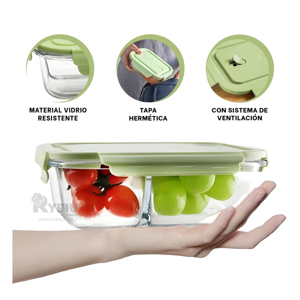 Recipiente Moderno con Tapa en Color Verde Y+Regalo Stickers