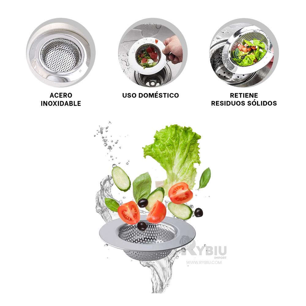 Colador Extraordinario para Caño de 9cm en Plateado Y+Ligas de Regalo