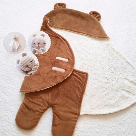 Kit Saco de Dormir Sleeping Envolvente de Felpa Oso Beige + Manta de Apego Antialérgica BE CRAFTY Kit Saco de Dormir Sleeping Envolvente de Felpa Oso Beige + Manta de Apego Antialérgica BE CRAFTY