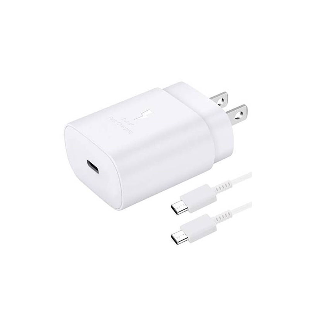 Cargador 25W carga super rapida-Tipo C  Cubo  Blanco