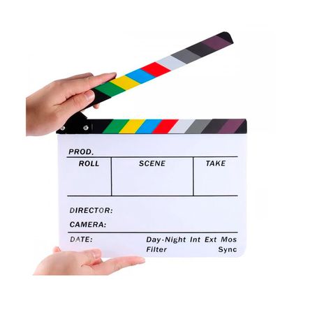 Claqueta acrílica magnética para video - Clapper - producciones - cine Claqueta acrílica magnética para video - Clapper - producciones - cine
