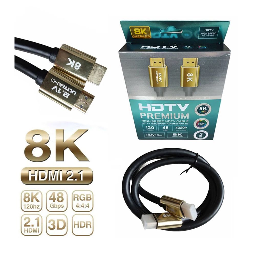Cable HDMI 2.1V 8K Ultra HD Premium 48Gbps HDR PVC 5 M Cable HDMI 2.1V 8K Ultra HD Premium 48Gbps HDR PVC 5 M