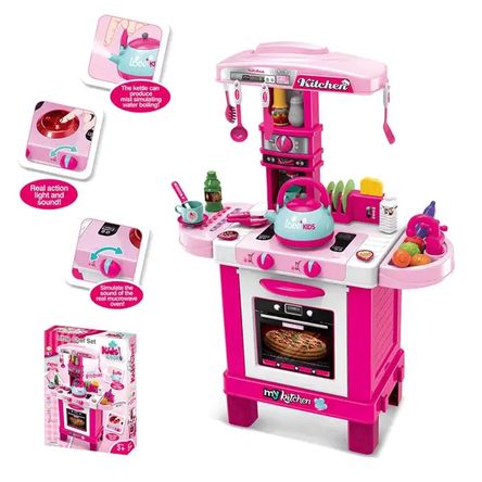 Set Cocina de Juguete Infantil  con Tetera Bota Vapor