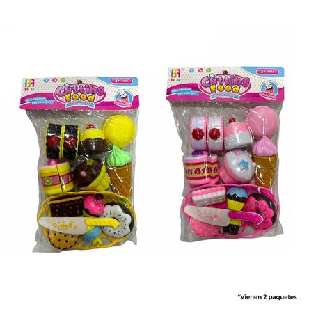 Set de 2 Bolsas de Alimentos de Juguete Cutting Food