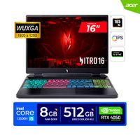 Laptop Acer Nitro 16  16""WUXGA 165Hz Core i5 13500H 4.7GHz 8GB DDR5 512GB SSD RTX 4050 6GB FREEDOS