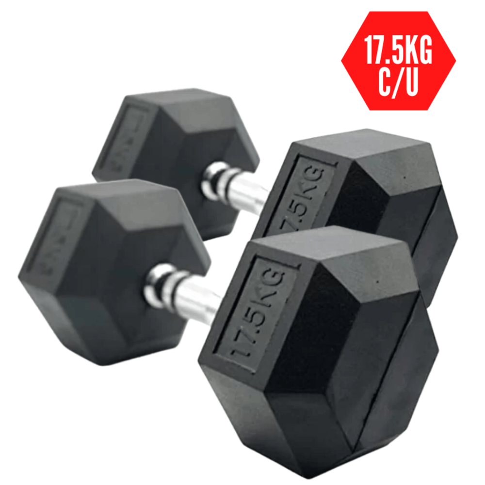 Mancuerna Pesa Hexagonal de 17.5kg de Ergonomica Mancuerna Pesa Hexagonal de 17.5kg de Ergonomica