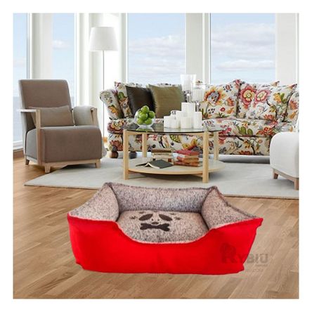 Cama Pet en Talla L para Perros de Rojo Y+Regalo Stickers