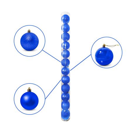 Set De Bolas Navideñas Azul X12 Und - 5 Cm - Pmgf23036 - A
