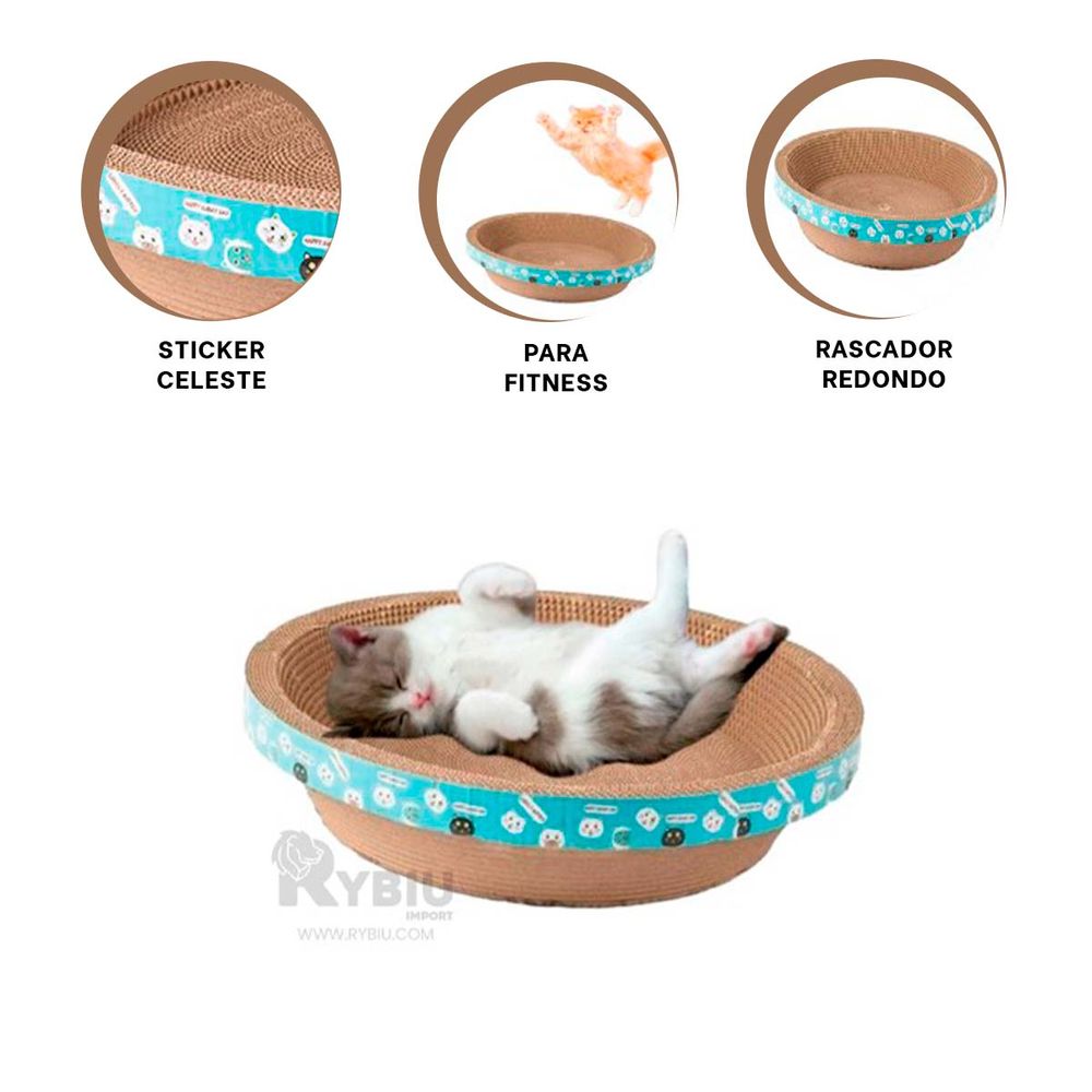 Rascador Perfecto para Gatos en Chico Tono Marron Y+Stickers Rascador Perfecto para Gatos en Chico Tono Marron Y+Stickers