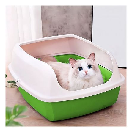 Arenero de Diseño Semicerrado para Gato de Color Verde Arenero de Diseño Semicerrado para Gato de Color Verde