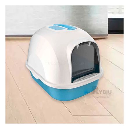 Arenero de Diseño Cerrado para Gato de Color Celeste Arenero de Diseño Cerrado para Gato de Color Celeste