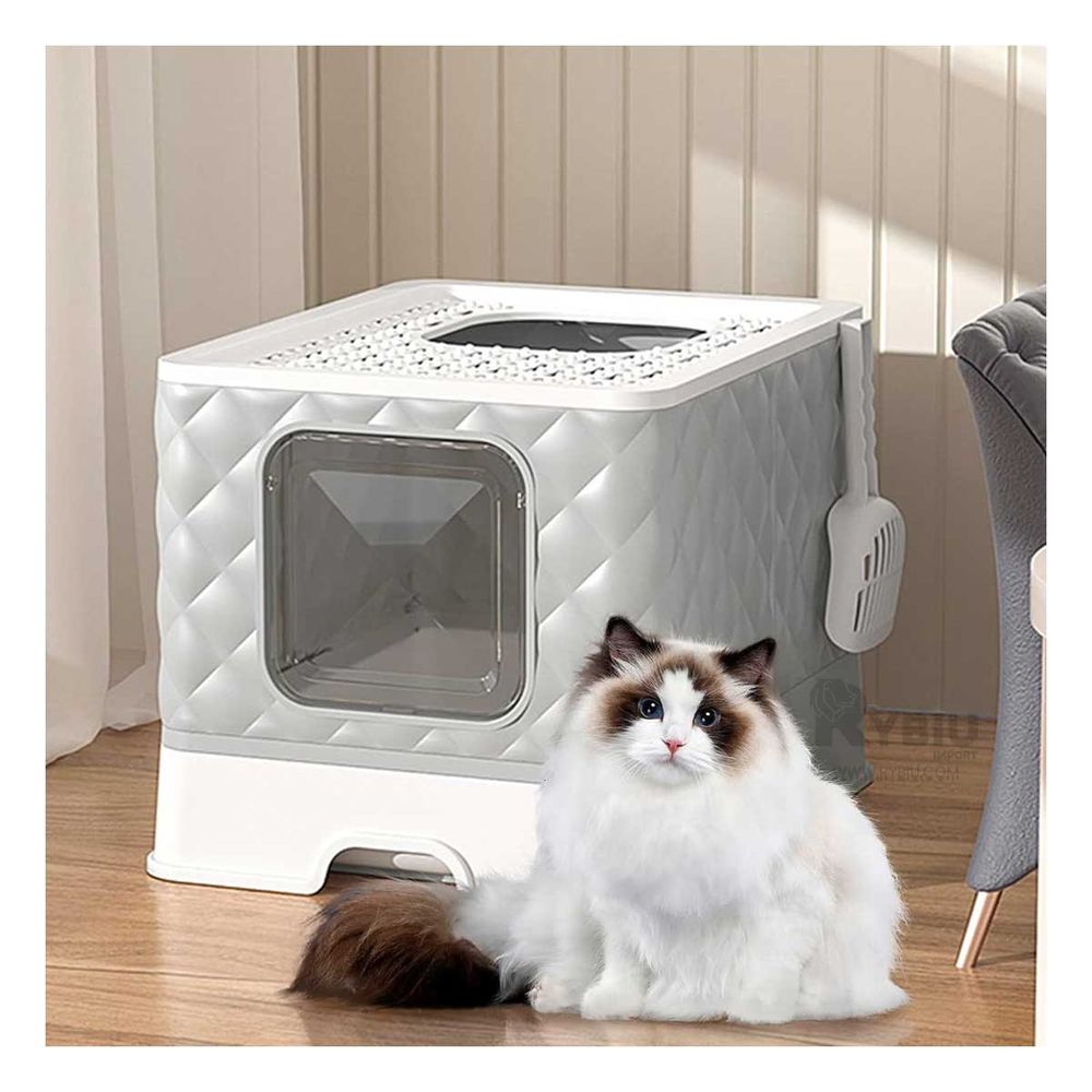 Arenero de Gato con Bandeja Extraible y Pala Cernidora Plomo Arenero de Gato con Bandeja Extraible y Pala Cernidora Plomo