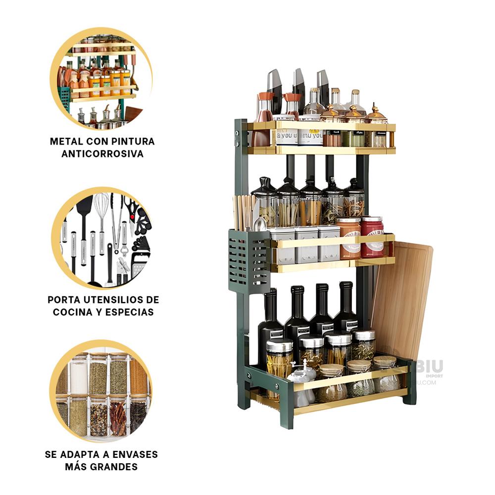 Almacenero para Condimentos Verde Y+Ligas de Regalo