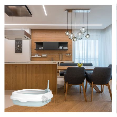 Arenero Diseño Moderno de Gato Celeste Y+Regalo Agendita Arenero Diseño Moderno de Gato Celeste Y+Regalo Agendita