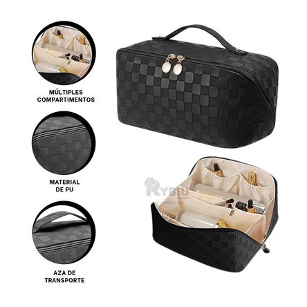 Estuche Util de Maquillaje Negro Y+Regalo Ligas para Peinar