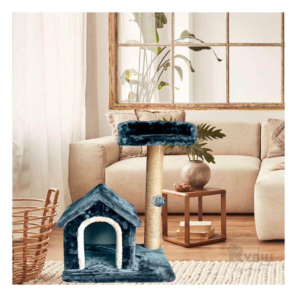 Gym Casa con Dos Niveles para Gato Azul Y+Regalo Agendita Gym Casa con Dos Niveles para Gato Azul Y+Regalo Agendita