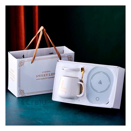 Calentador con Pocillo en Color Blanco Y+Papel de Regalo Calentador con Pocillo en Color Blanco Y+Papel de Regalo