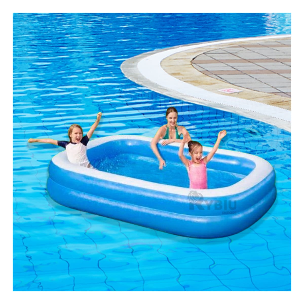 Pileta Resistente y Grandre en Celeste Y+Ligas de Regalo