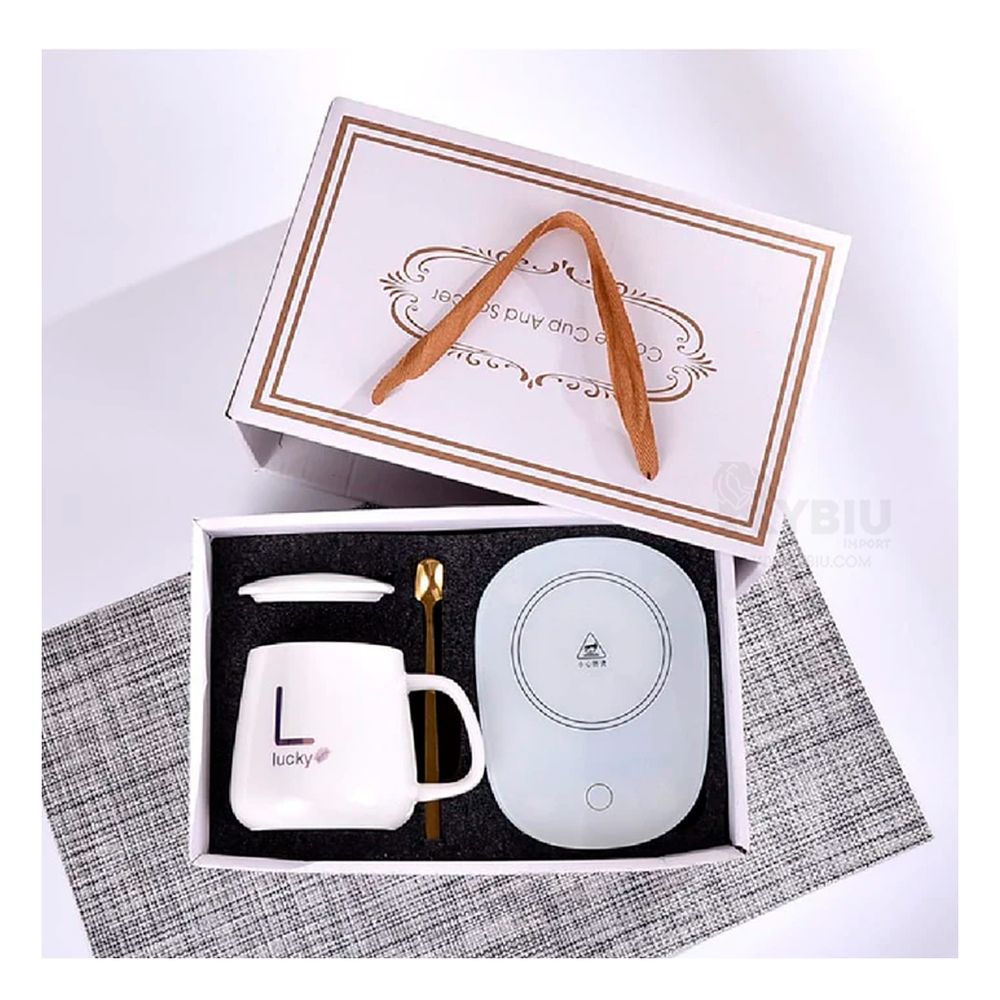 Calentador con Taza de Ceramica Termica en ColorBlanco Calentador con Taza de Ceramica Termica en ColorBlanco