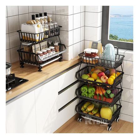 Cesta con Ruedas para Despensa en Negro Y+Regalo Stickers Cesta con Ruedas para Despensa en Negro Y+Regalo Stickers