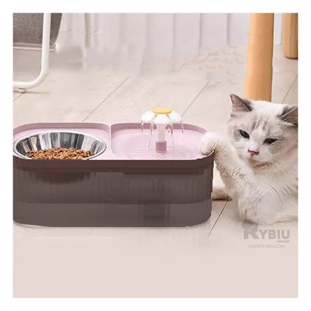 Plato con Dos Fuentes para Gato Rosado Y+Post-it Adhesivos Plato con Dos Fuentes para Gato Rosado Y+Post-it Adhesivos