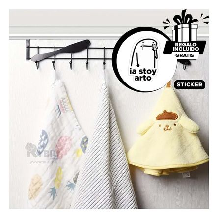 Colgador para Puertas Multiuso en Color Negro Y+Stickers Colgador para Puertas Multiuso en Color Negro Y+Stickers