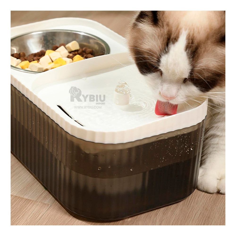 Fuente para Mascotas Doble Comida y Agua Rectangular Blanco Fuente para Mascotas Doble Comida y Agua Rectangular Blanco