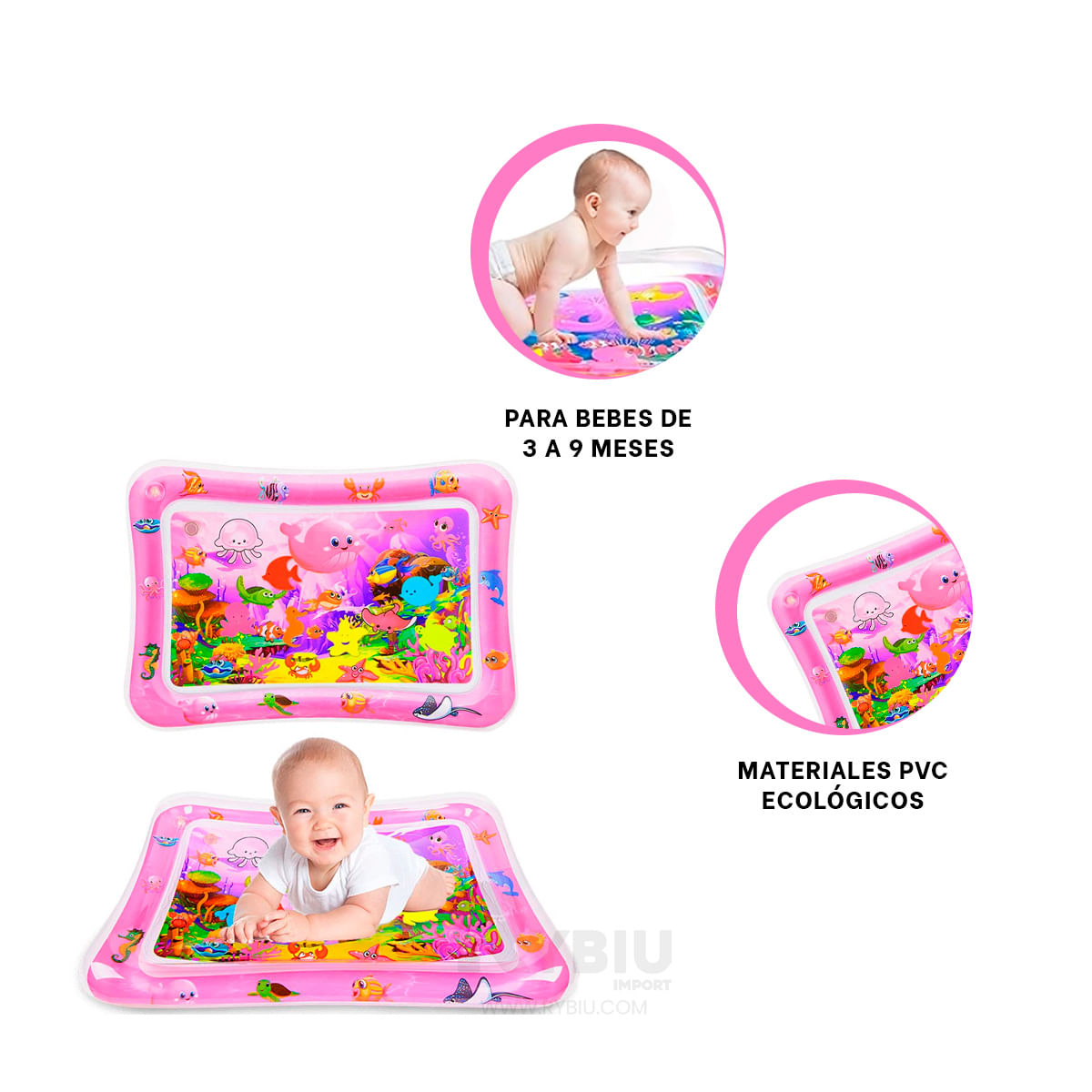 Inflable para Niños de Color Rosado Y+Regalo Stickers